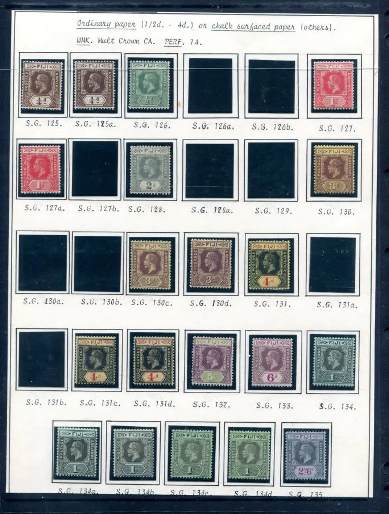 Fiji 1912/23 KGV Multiple Crown CA wmk set to 2/6d ... Image 1++