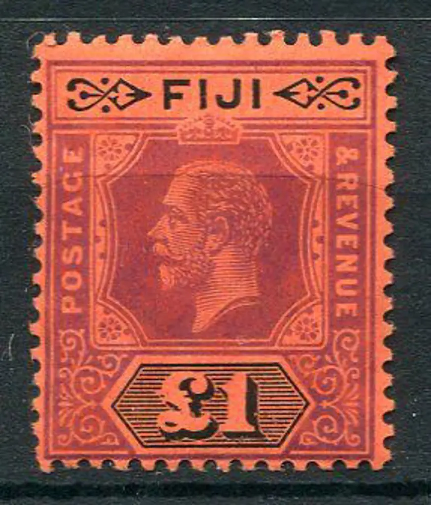 Fiji 1912/23 £1 purple & black on red KGV Die I. ... Image 1++