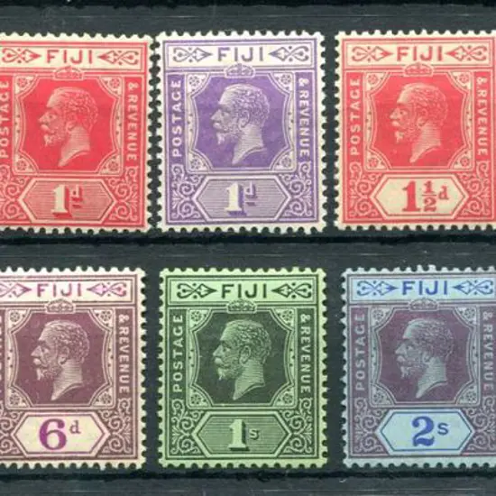 Fiji 1922/27 ¼d to 5/- KGV, script wmk. Fresh MLH. ...