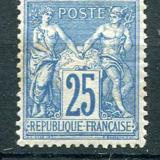 France 1876/85 25¢ blue Type II. MH with small ...