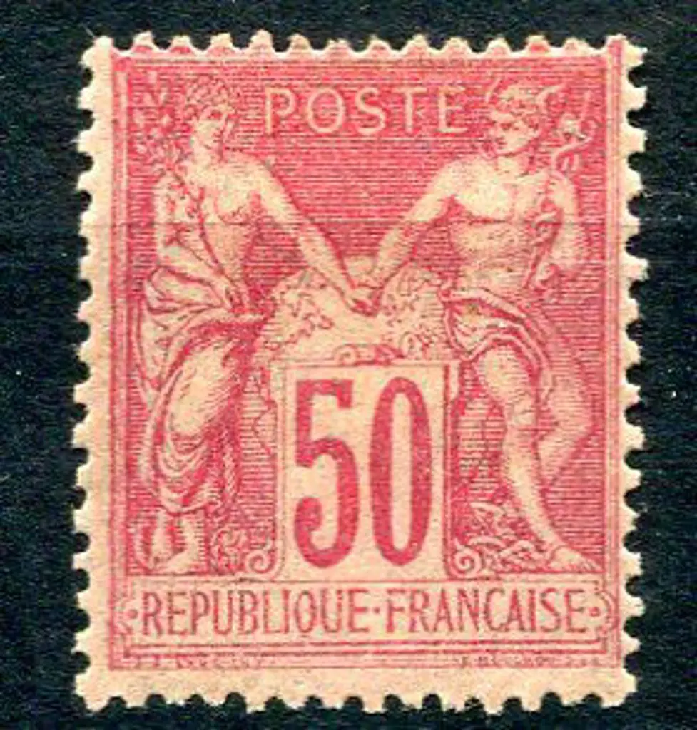 France 1876 50¢ Peace & Commerce, type I. MLH with ... Image 1++