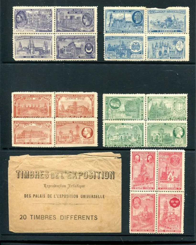France 1900 Paris Expo cinderella se-tenant blocks ... Image 1++