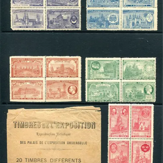France 1900 Paris Expo cinderella se-tenant blocks ...