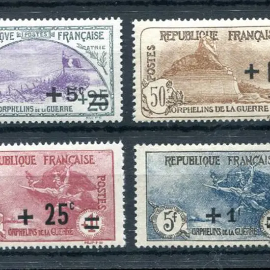 France 1922 War Orphans surcharges. Fresh MVLH. SG ...