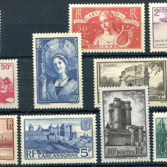 France 1934 1f50 Peace, 2f25 Bleriot & 1935 50c + ...