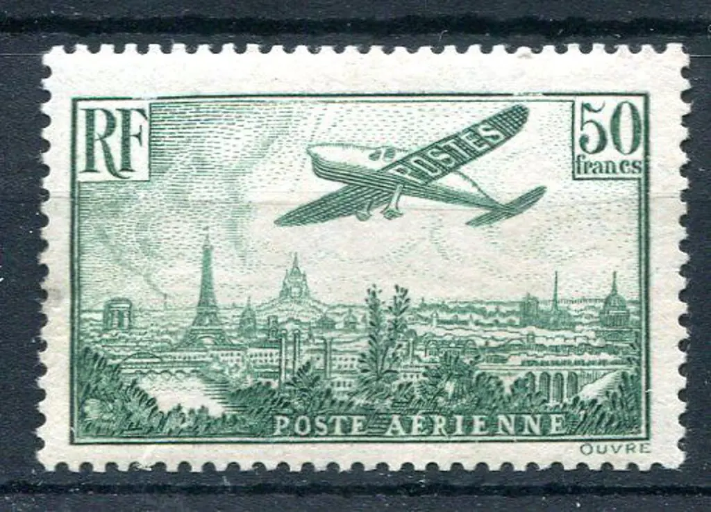 France 1936 50f green Airmail. MH with some minor ... Image 1++