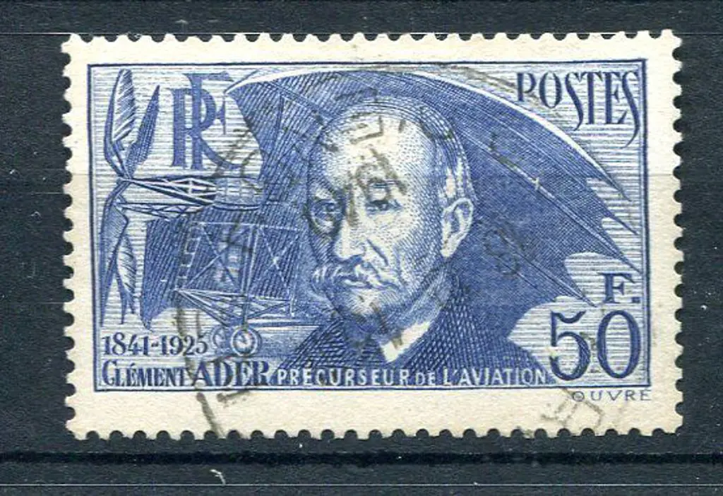 France 1938 50f Ader. Fine used. SG 612a, Cat. £95 Image 1++