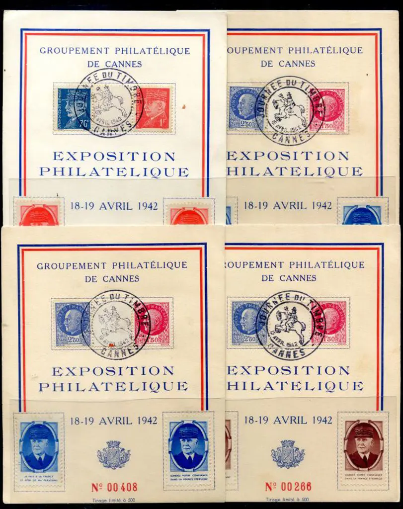 France 1942 1f50 & 2f50 defins tied by Journee du ... Image 1++