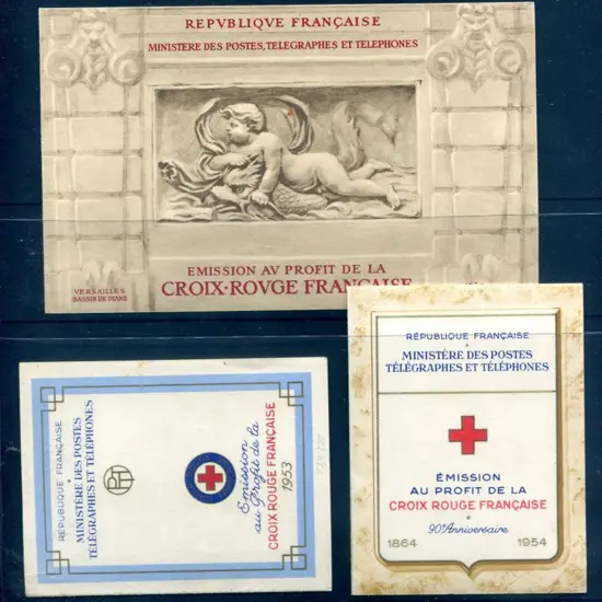 France 1952, 1953 & 1954 Red Cross booklets. A ...
