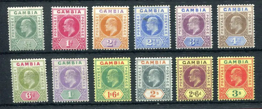 Gambia 1902/05 KEVII defins set of 12 to 3/- with ... Image 1++