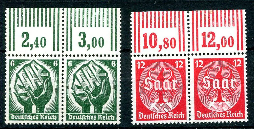 Germany 1934 Saar Plebiscite in marginal pairs. ... Image 1++