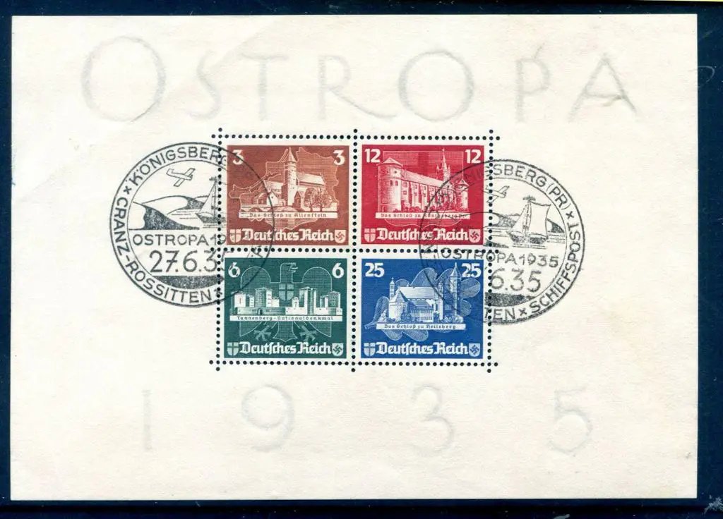 Germany 1935 Ostropa M/S with Pictorial pmks of ... Image 1++