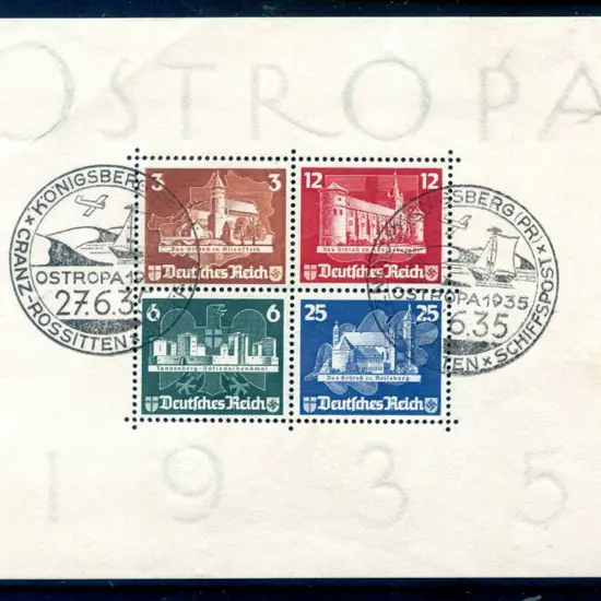 Germany 1935 Ostropa M/S with Pictorial pmks of ...