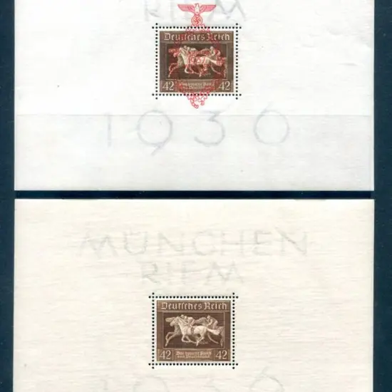 Germany 1936 Brown Ribbon M/S plus 1937 issue with ...