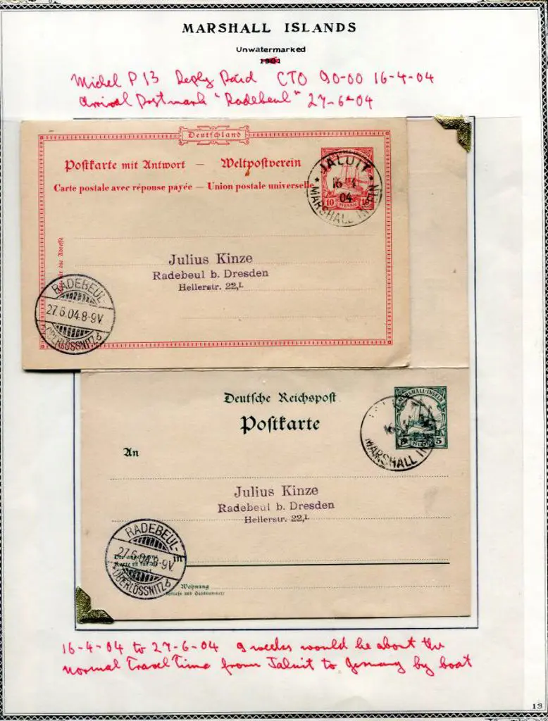 German Colonies - Marshall Islands 1904 (16th Apr) ... Image 1++