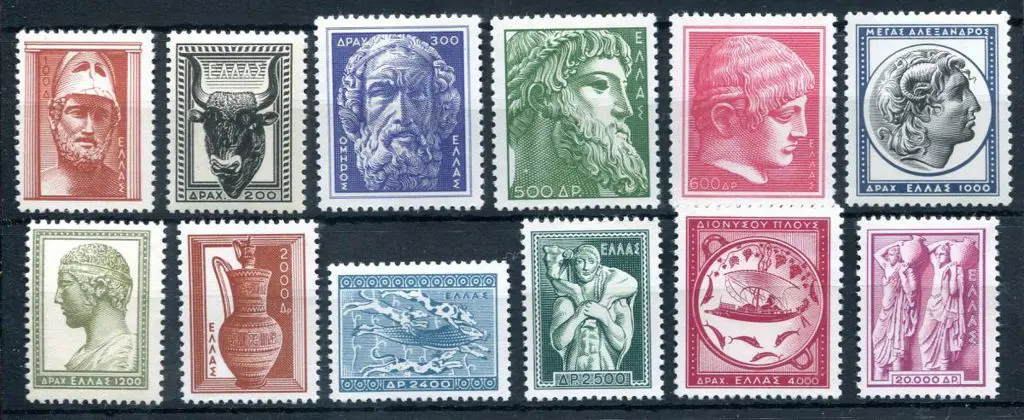 Greece 1954 Ancient Greek Art set of 12. Fresh ... Image 1++