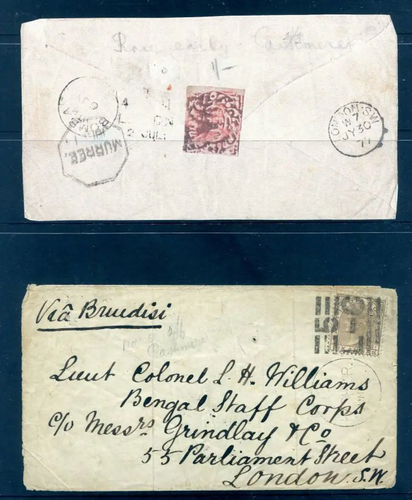 India 1877 (July) 1876 6a QV cancelled with ... Image 1++