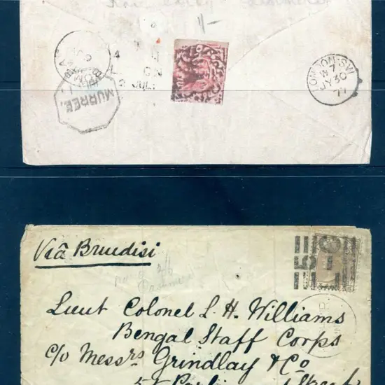 India 1877 (July) 1876 6a QV cancelled with ...