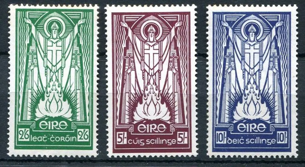 Ireland 1937 St Patrick "Se" wmk set of 3. MLH, ... Image 1++