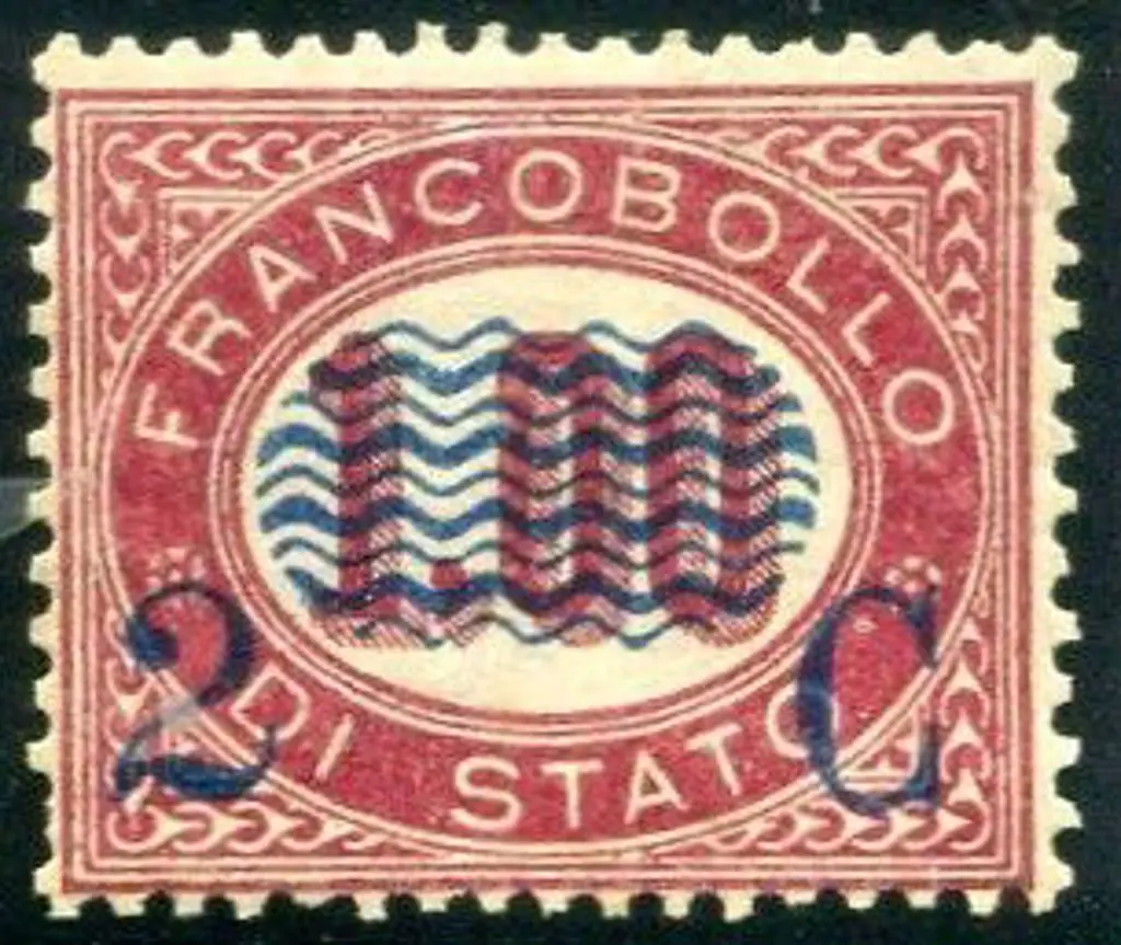 Italy 1878 2¢ on 1l Official. Short perf at left ... Image 1++