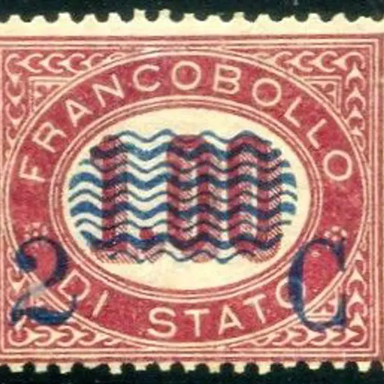 Italy 1878 2¢ on 1l Official. Short perf at left ...