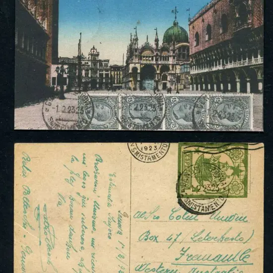 Italy 1923 (1st Feb) "Venezia Piazzetta S. Marco e ...