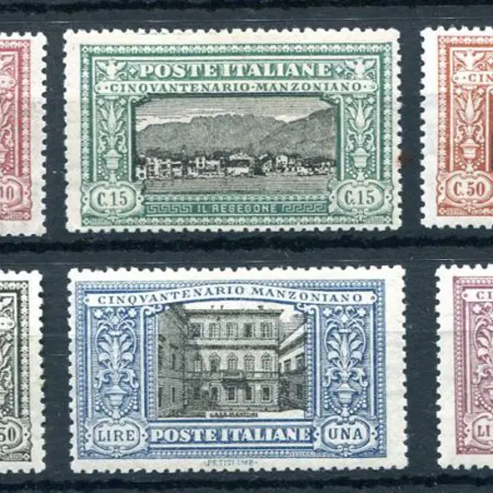 Italy 1923 Manzoni set of 6 with top value very ...