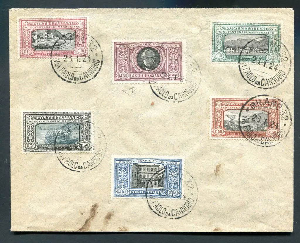 Italy 1924 (23rd Jan) Manzoni set of 6 on ... Image 1++