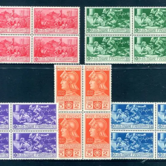 Italy 1930 Ferucci Postage set of 5 in MUH blocks ...