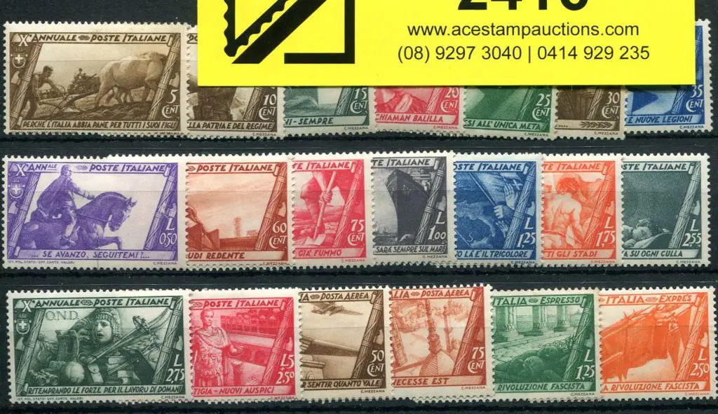 Italy 1932 10th Anniv Fascist March on Rome set of ... Image 1++