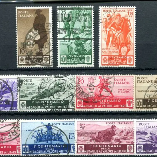 Italy 1934 Military Medal Centenary set of 11. 25¢ ...