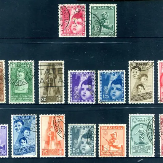 Italy 1937 Child Welfare set of 16. Fine used, 30¢ ...