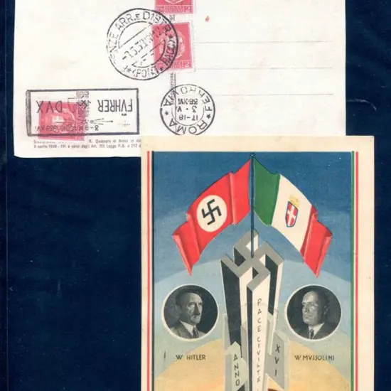 Italy 1938 (3rd May) Hitler & Mussolini colour ...