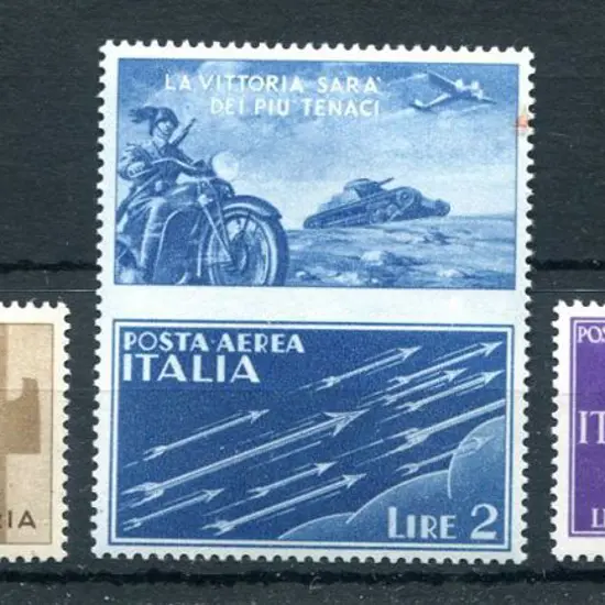 Italy 1942 50¢, 1 lire & 2 lire War Propaganda ...