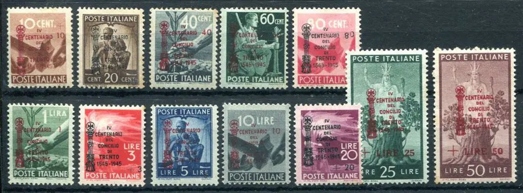 Italy 1945/46 defins to 50l (excl 30l) MLH with ... Image 1++
