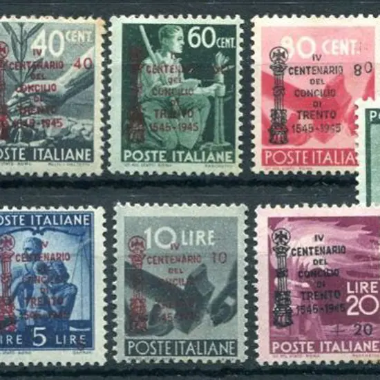 Italy 1945/46 defins to 50l (excl 30l) MLH with ...