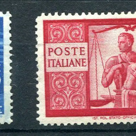 Italy 1945/48 30l blue & 100l carmine. Fine MLH. ...