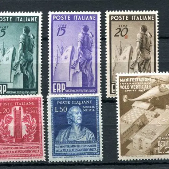 Italy 1949 ERP set of 3(light tan line on gum), ...
