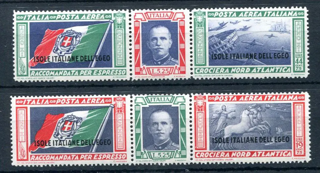 Italian Occ Dodecanese Is 1933 Balbo Air strips of ... Image 1++