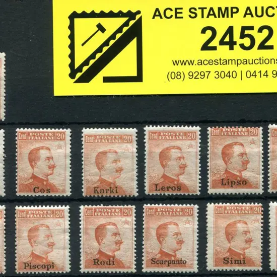 Italy - Dodecanese Islands 1912 20l orange King ...