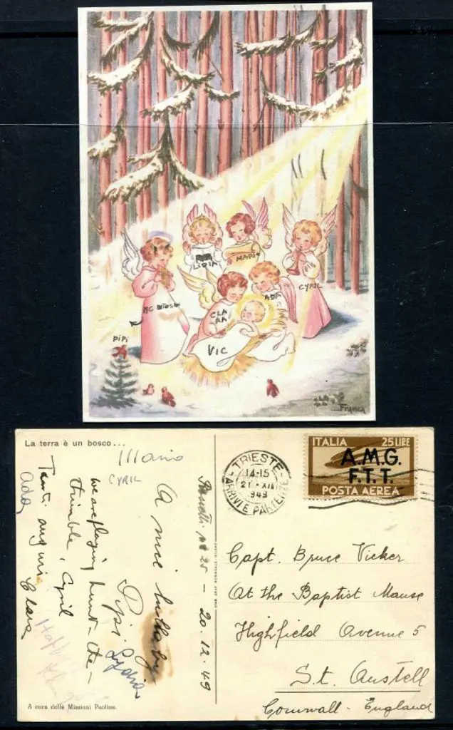 Italy - Trieste 1949 (21st Aug) Greetings postcard ... Image 1++