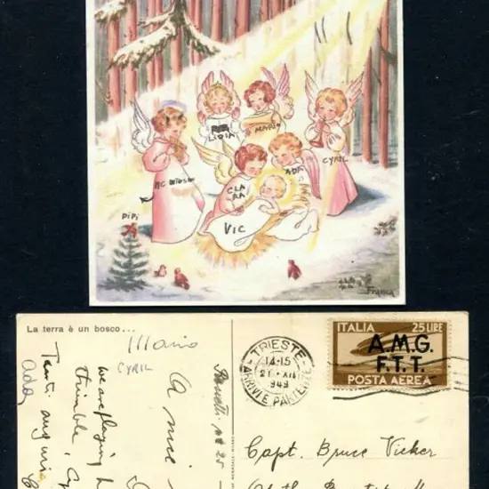 Italy - Trieste 1949 (21st Aug) Greetings postcard ...