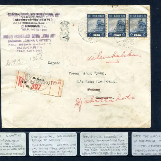 Japan - Occupation of Netherlands 1949 Registered ...