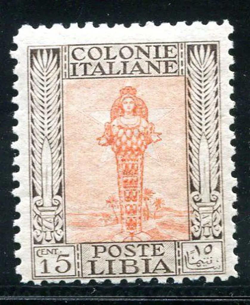 Libya 1924/40 15¢ orange & sepia, perf. 11. MLH, ... Image 1++