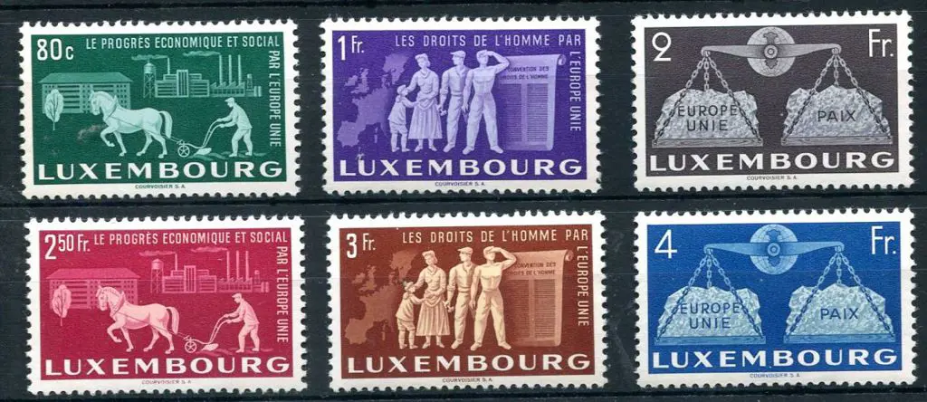 Luxembourg 1952 United Europe Promotion set of 6 ... Image 1++