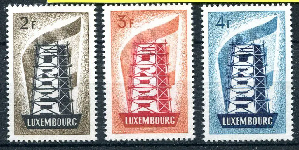 Luxembourg 1956 Europa set of 3 MUH. SG 609/11, ... Image 1++