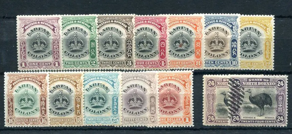 Malaysia - Labuan 1902/03 "Crowns" to $1 MLH (SG ... Image 1++