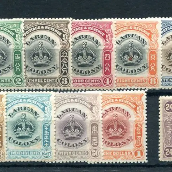 Malaysia - Labuan 1902/03 "Crowns" to $1 MLH (SG ...