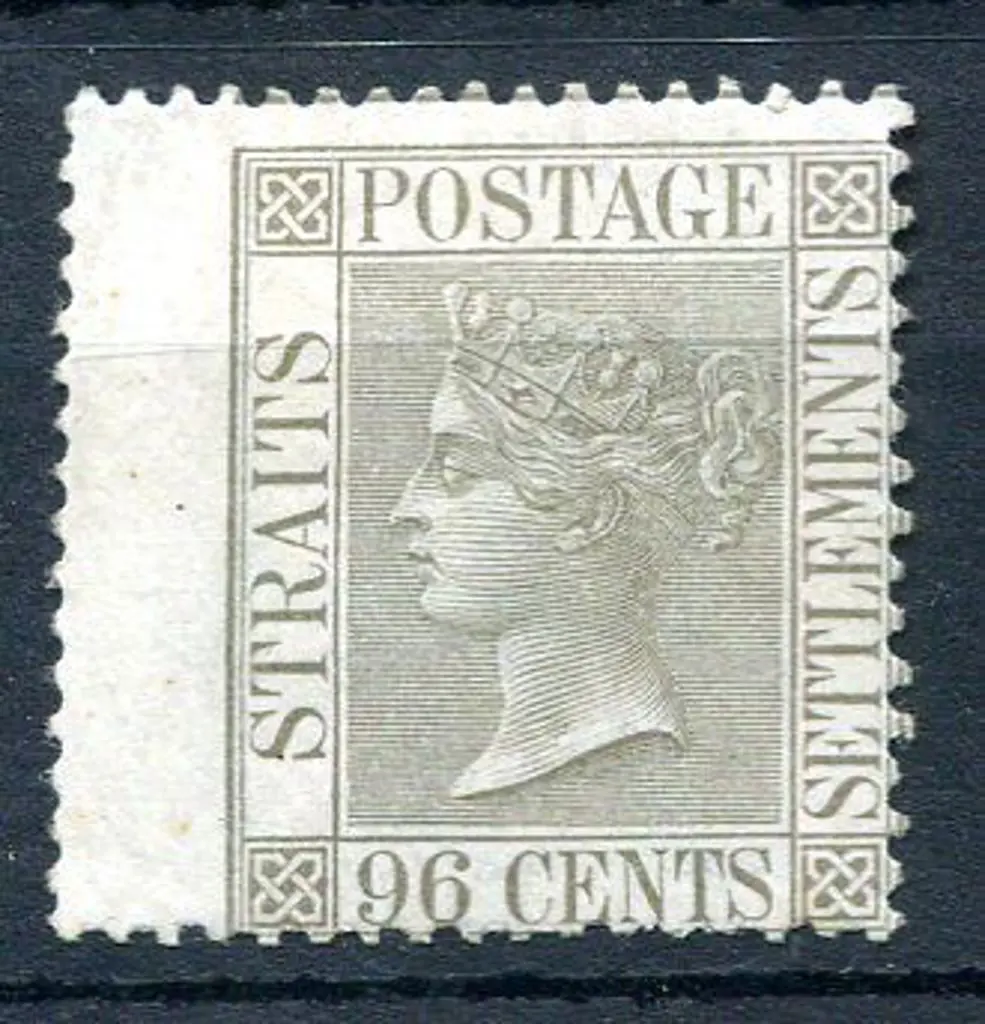 Malaysia - Straits Settlements 1867/72 96¢ grey, ... Image 1++