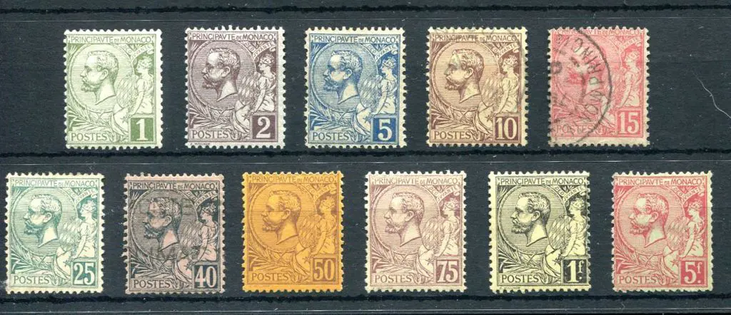 Monaco 1891/94 Prince Albert set to 5f. Mostly ... Image 1++